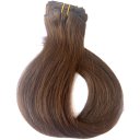 Human Hair Extension Hair Silk Straight Clips Applying 20 inch #4