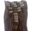 Human Hair Extension Hair Silk Straight Clips Applying 20 inch #4