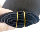 Human Hair Extension Hair Silk Straight Clips Applying 20 inch #1b