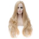 Cosplay Wig Pale Gold Euramerican Style Off-Center Straight Hair Wig