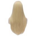 Cosplay Wig Pale Gold Off-Center Long Straight Hair Wig Euramerican Style