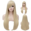 Cosplay Wig Pale Gold Tiltted Frisette Long Straight Hair Wig