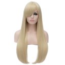 Cosplay Wig Pale Gold Tiltted Frisette Long Straight Hair Wig