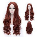 Cosplay Wig Dark Orange Carved Wavy Long Curly Wig