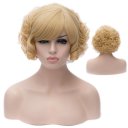 Cosplay Wig Pale Gold Short Curly Hair Wig Euramerican Style