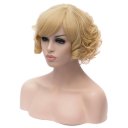 Cosplay Wig Pale Gold Short Curly Hair Wig Euramerican Style