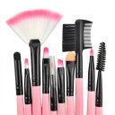 Makeup Cosmetic Brush Set 24 Brushes with Bag Pink