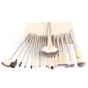 Makeup Cosmetic Brush Set 18 Brushes with Bag Beige