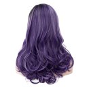 D509 LW-1325 European Style Hair Wig Black Fading to Purple