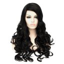 D509 LW-1325 European Style Hair Wig Black Fading to Purple