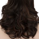 D466 LW-1295 European Style Hair Wig Black Brown Highlights