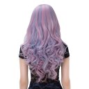 COS Wig Halloween Theme Wig A902 LW124 Long Curly Hair Blue Pink