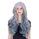 COS Wig Halloween Theme Wig A263 LW1406R Long Curly Hair Blue Fading
