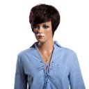 Real Human Hair Wig Short Curly Hair  Black