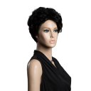 Real Human Hair Wig Short Curly Hair  Black