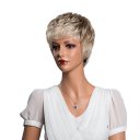 Real Human Hair Wig Short Hair  Wine Red