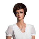 Real Human Hair Wig Short Hair  Wine Red