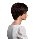 Real Human Hair Wig Short Hair  Wine Red