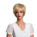 Real Human Hair Wig Short Hair  Wine Red