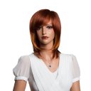 Real Human Hair Wig Short Hair  Wine Red