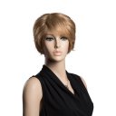 Real Human Hair Wig Side Part Short Hair  Flax Golden