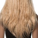 Real Human Hair Wig Side-swept Bangs Long Curly Hair  Black