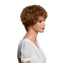 Real Human Hair Wig Short Curly Hair  Red