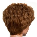 Real Human Hair Wig Short Curly Hair  Red