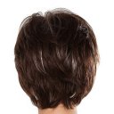 Real Human Hair Wig Short Hair Side Part  Gray White