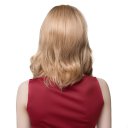 Real Human Hair Wig Side Part Middle Long Curly Hair  Golden Flax