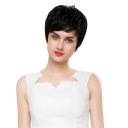 Real Human Hair Wig Short BOBO Hair  Black