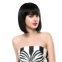 Real Human Hair Wig Short BOBO Hair  Black