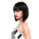 Real Human Hair Wig Short BOBO Hair  Black