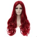 LW-1016 Euramerican Style Wig Long Curly Hair Wig Wine Red