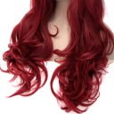 LW-1016 Euramerican Style Wig Long Curly Hair Wig Wine Red