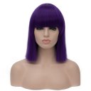 Cosplay COS Wig Neat Bangs BOBO Hair Purple 40cm