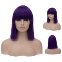 Cosplay COS Wig Neat Bangs BOBO Hair Purple 40cm