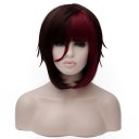 Cosplay COS Wig Fashion Short Hair Brown Brownish Red Highlight 34cm