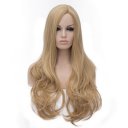 Cosplay COS Wig Side Part Long Curly Hair Light Gold 70cm