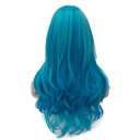 Japanese Anime Cosplay COS Wig Side Swept Bangs Long Curly Hair Blue 70cm