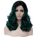 Fashion Cosplay COS Wig Side Part Long Curly Hair Dark Green 45cm