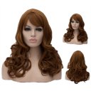 Cosplay COS Wig Side Swept Bangs Long Curly Hair Brown 50cm