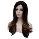 Cosplay COS Wig Side Part Long Straight Hair Brown Highlight 60cm