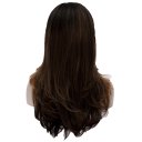 Cosplay COS Wig Side Part Long Straight Hair Brown Highlight 60cm