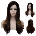 Cosplay COS Wig Side Part Long Straight Hair Brown Highlight 60cm