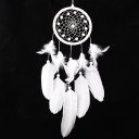 Traditional Cobweb White Feather Wooden Beads Dream Catcher for Bedroom MS6033