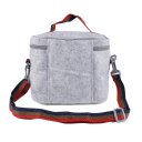 Lunch Box Bag Handy Felt Double-layer Insulation Reusable with Zipper Closure