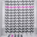 71" Wavy Pattern Polyester Bathroom Shower Curtain + Mat set W/12 Plastic Hooks