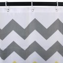 71" Wavy Pattern Polyester Bathroom Shower Curtain + Mat set W/12 Plastic Hooks