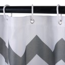 71" Wavy Pattern Polyester Bathroom Shower Curtain + Mat set W/12 Plastic Hooks